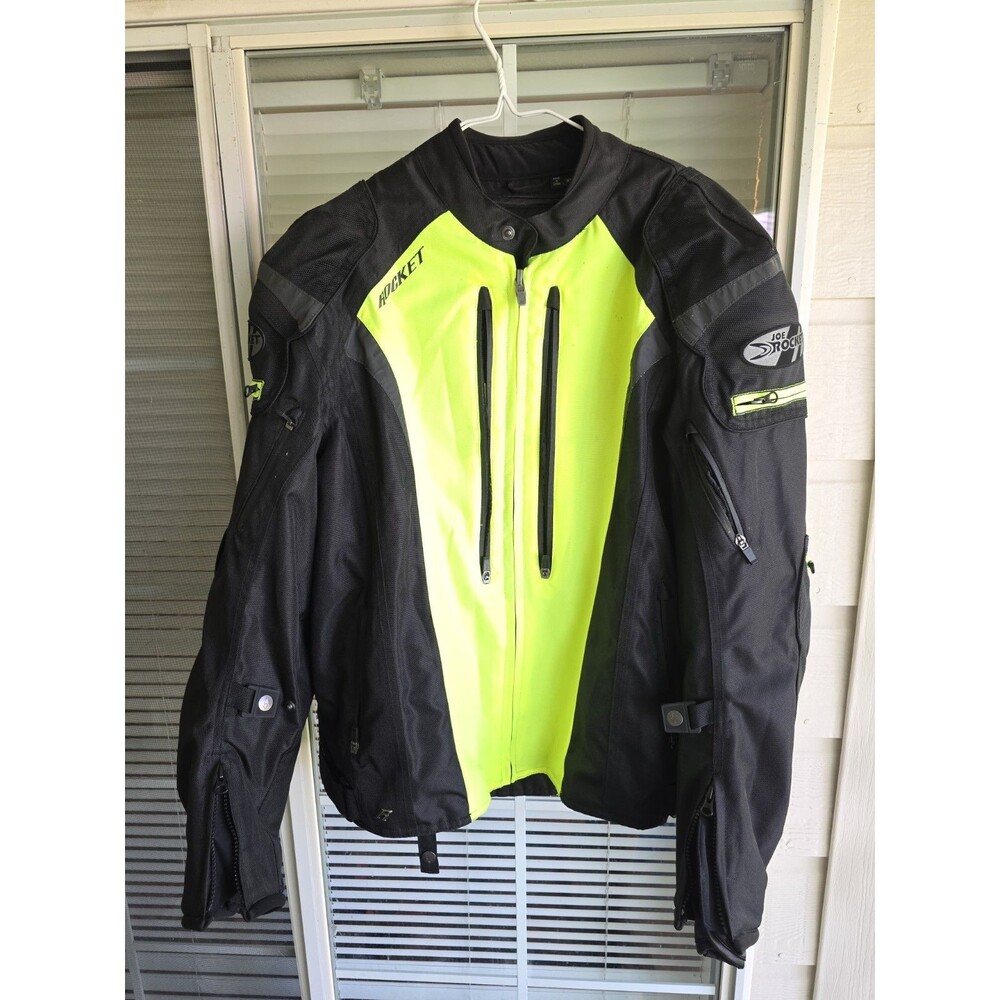 Joe Rocket Atomic 5.0 Jacket Mens XL Yellow Black HiVis Motorcycle Touring